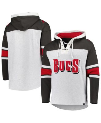 Men's Tampa Bay Buccaneers Heather Gray Gridiron Lace-Up Pullover Hoodie