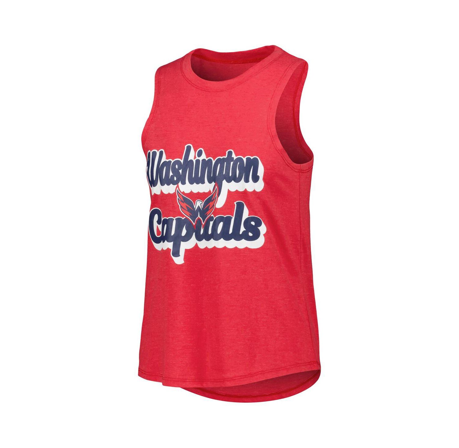 Women's Heather Red, Heather Navy Washington Capitals Meter Muscle Tank Top and Pants Sleep Set