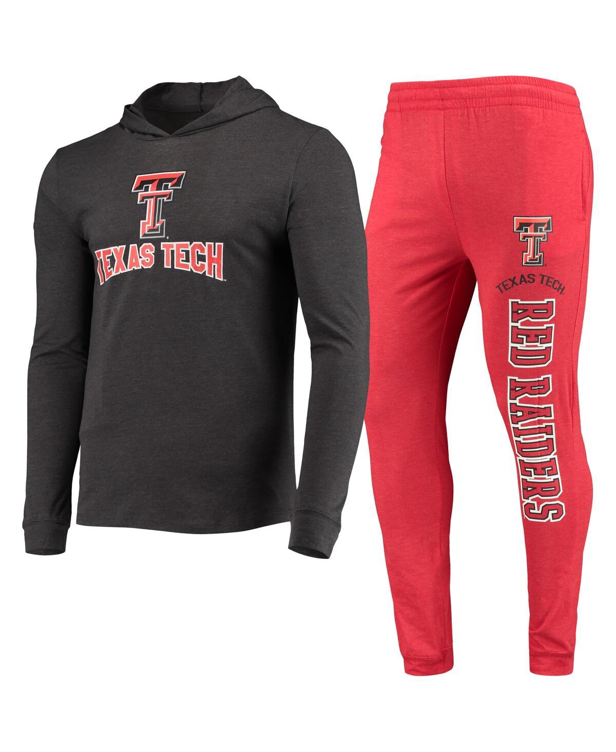 Shop Concepts Sport Men's  Red, Charcoal Texas Tech Red Raiders Meter Long Sleeve Hoodie T-shirt And Jogge In Red,charcoal