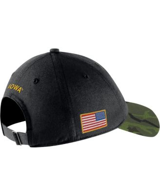 Men's Black, Camo Iowa Hawkeyes Veterans Day 2Tone Legacy91 Adjustable Hat