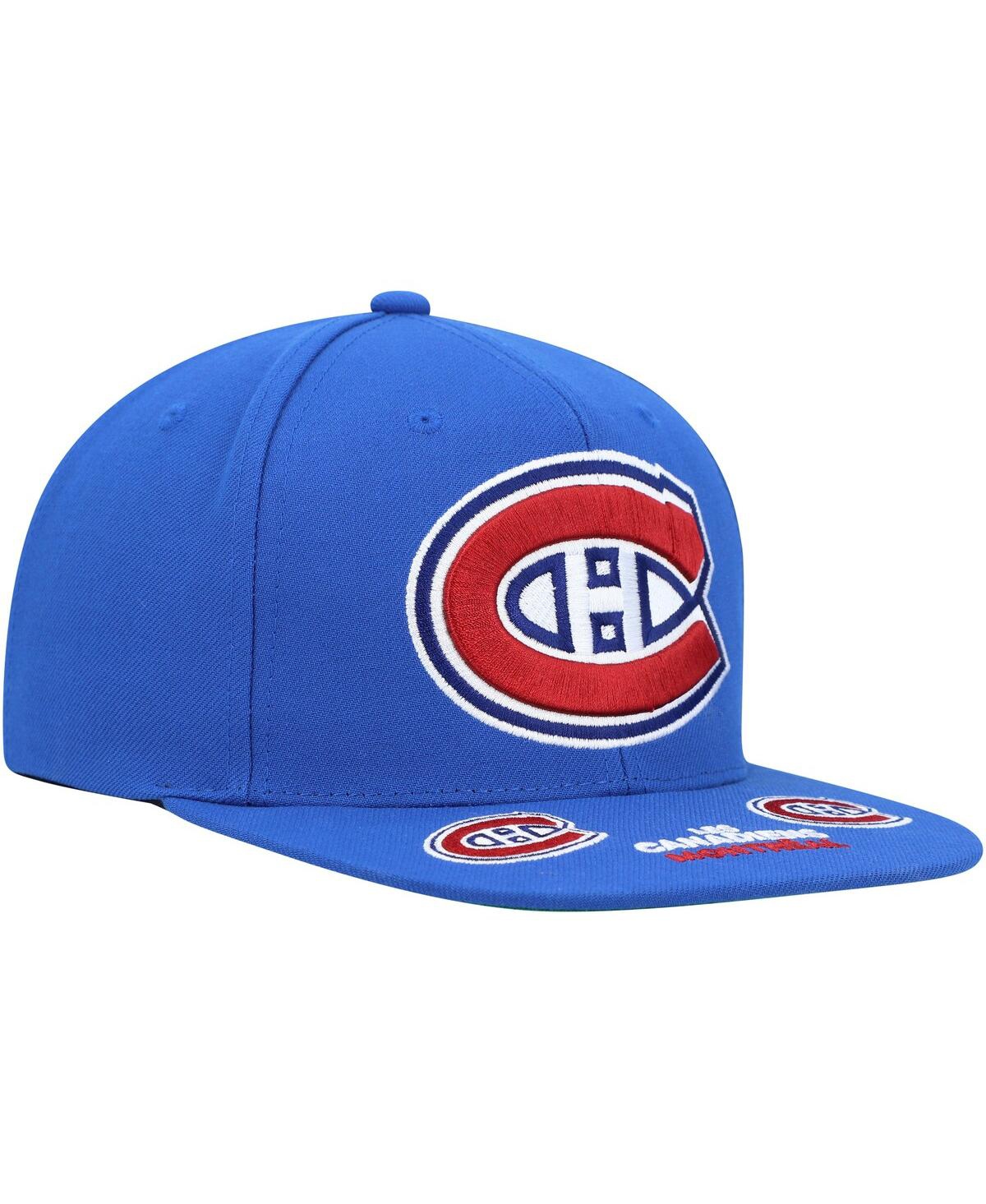 Shop Mitchell & Ness Men's  Blue Montreal Canadiens Vintage-like Hat Trick Snapback Hat