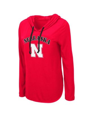 Women's Scarlet Nebraska Huskers My Lover Long Sleeve Hoodie T-shirt