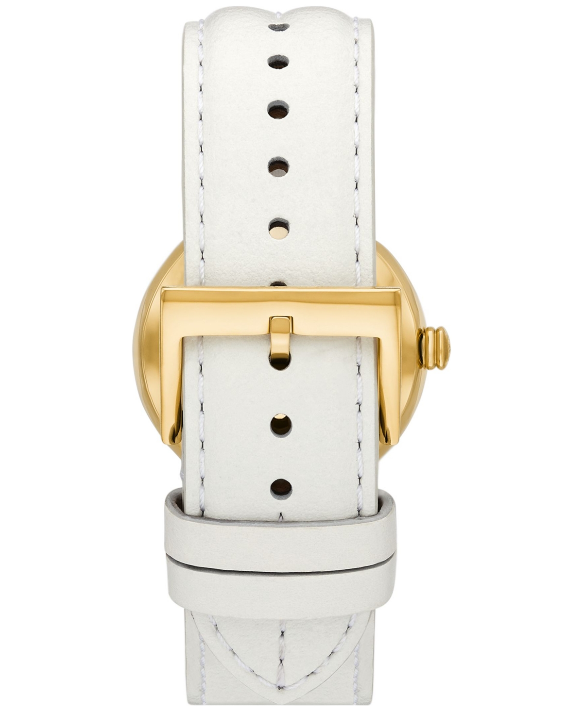 The Kira Watch With Ivory Leather Strap In Ivory/gold