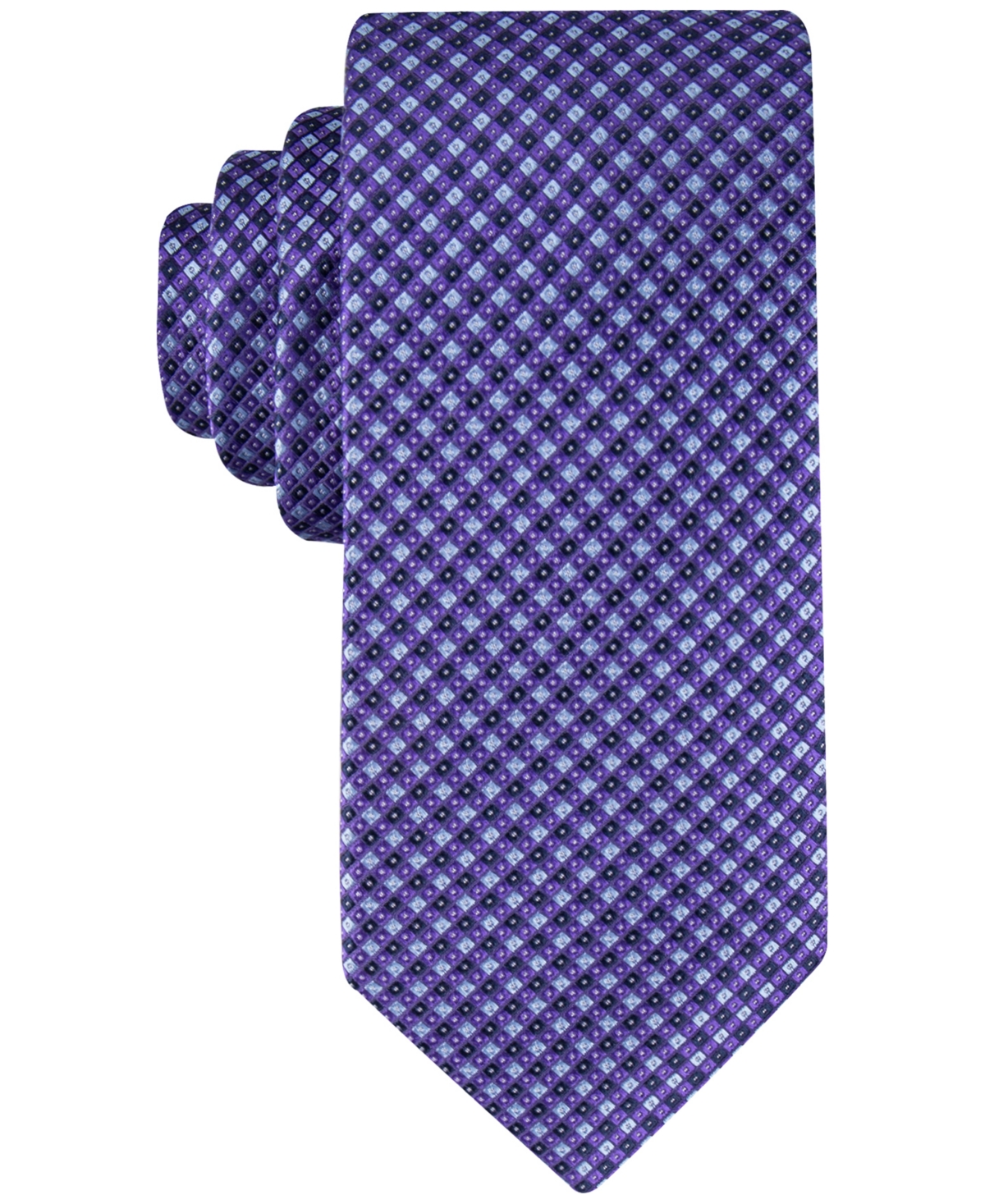 Tommy Hilfiger Men's Micro-grid Tie In Purple