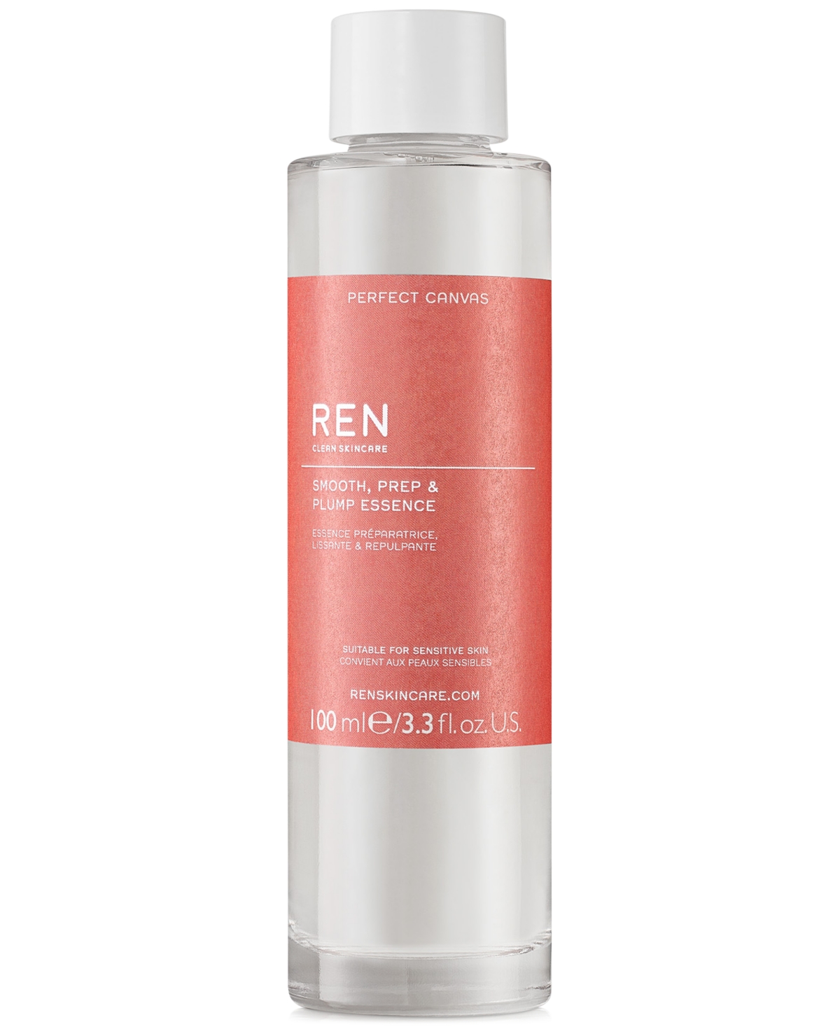 Ren Clean Skincare Perfect Canvas Smooth, Prep & Plump Essence 3.3 oz / 100 ml