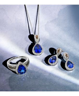 Blueberry Tanzanite (2 ct. t.w.) & Diamond (5/8 ct. t.w.) Ring in 14k White Gold (Also available in 14K Rose Gold and 14K Gold)