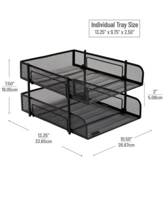 Mind Reader Network Collection, 2-Tier Paper Tray, Letter Size, Stackable, File And Document Holder, Desktop Organizer