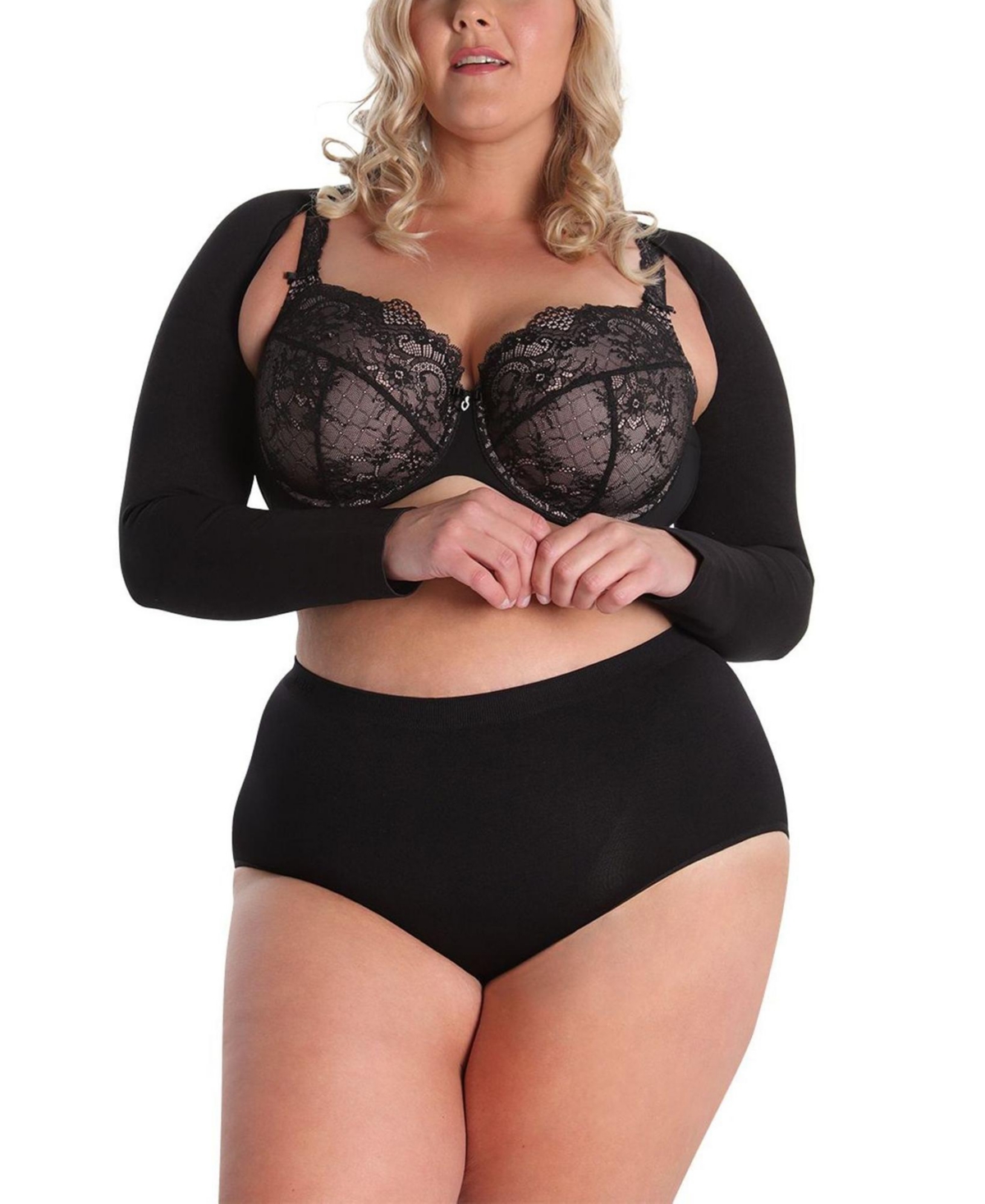 Memoi Plus Size Slimme Seamless Control Top Shaping Panty In Black