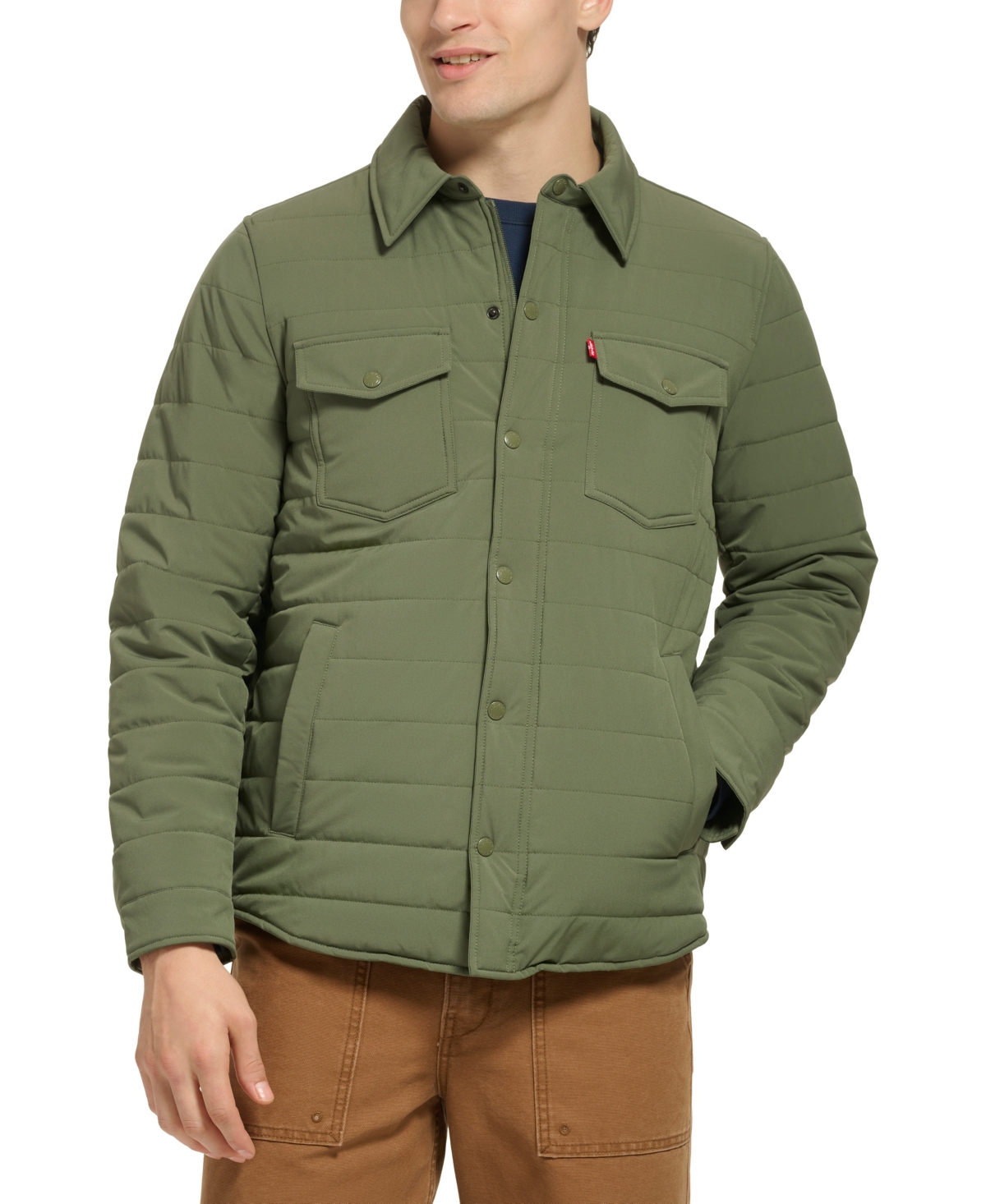 Levi's men's cotton diamond quilted shirt jacket top