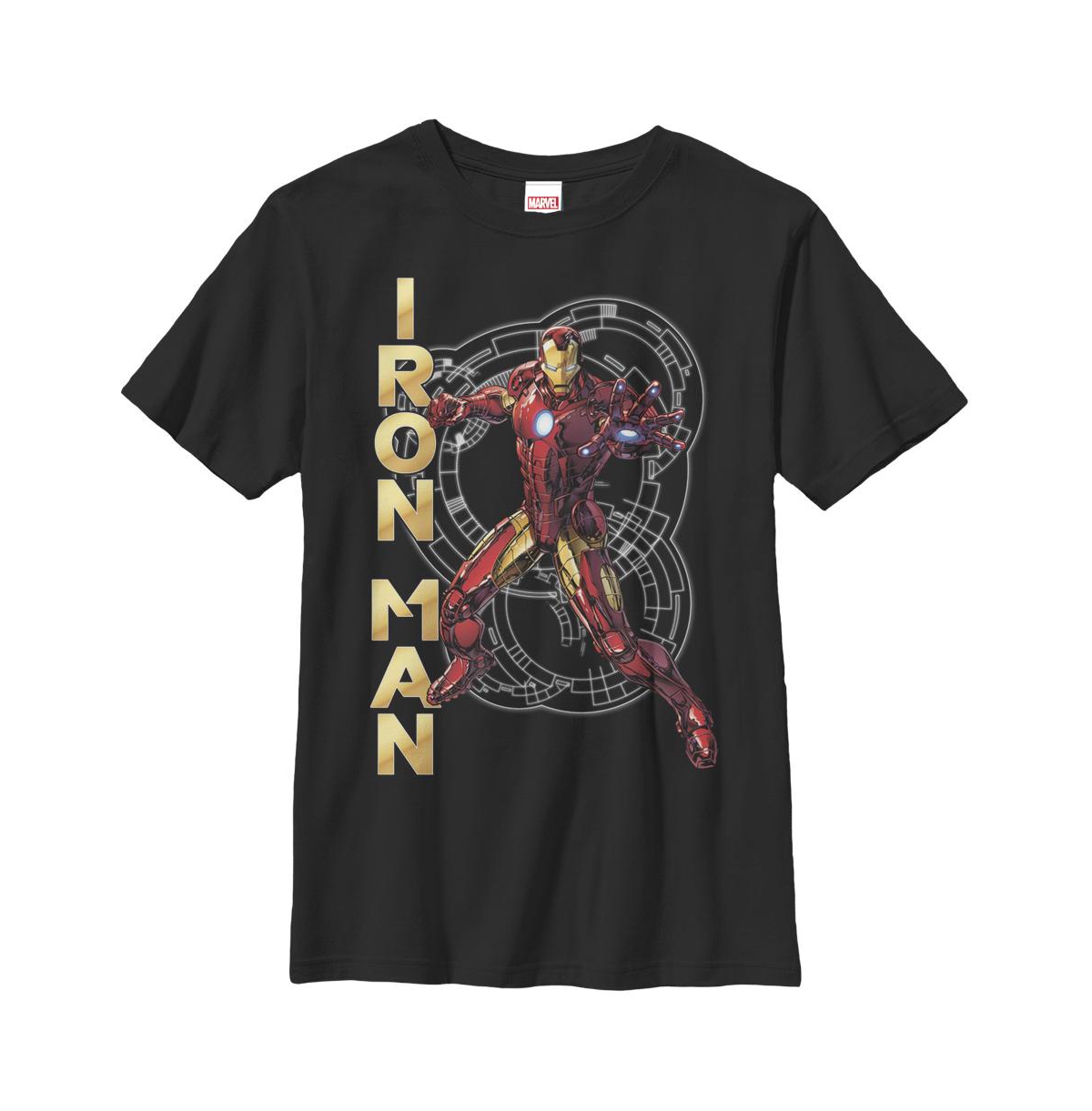 Marvel Boy's  Iron Man Repulsors Armed Child T-shirt In Black