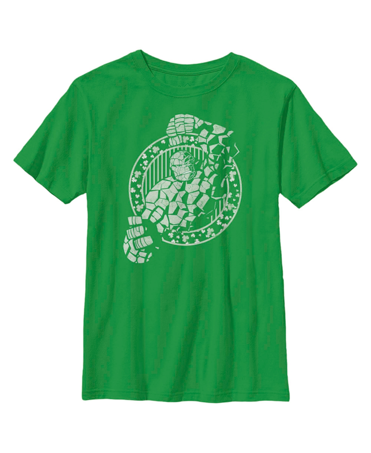 Marvel Boy's  St. Patrick's Day The Thing It's Pinching Time Child T-shirt In Kelly Green