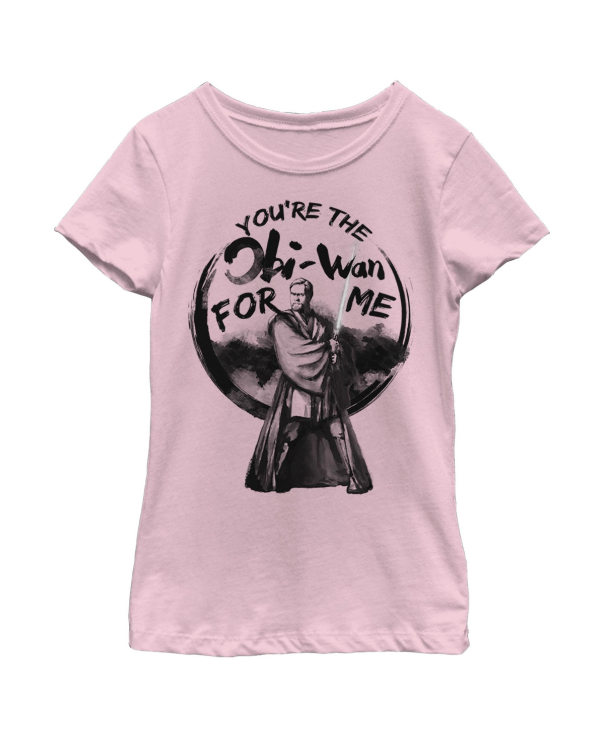 Disney Lucasfilm Girl's Star Wars You're The Obi-wan For Me Child T-shirt In Light Pink