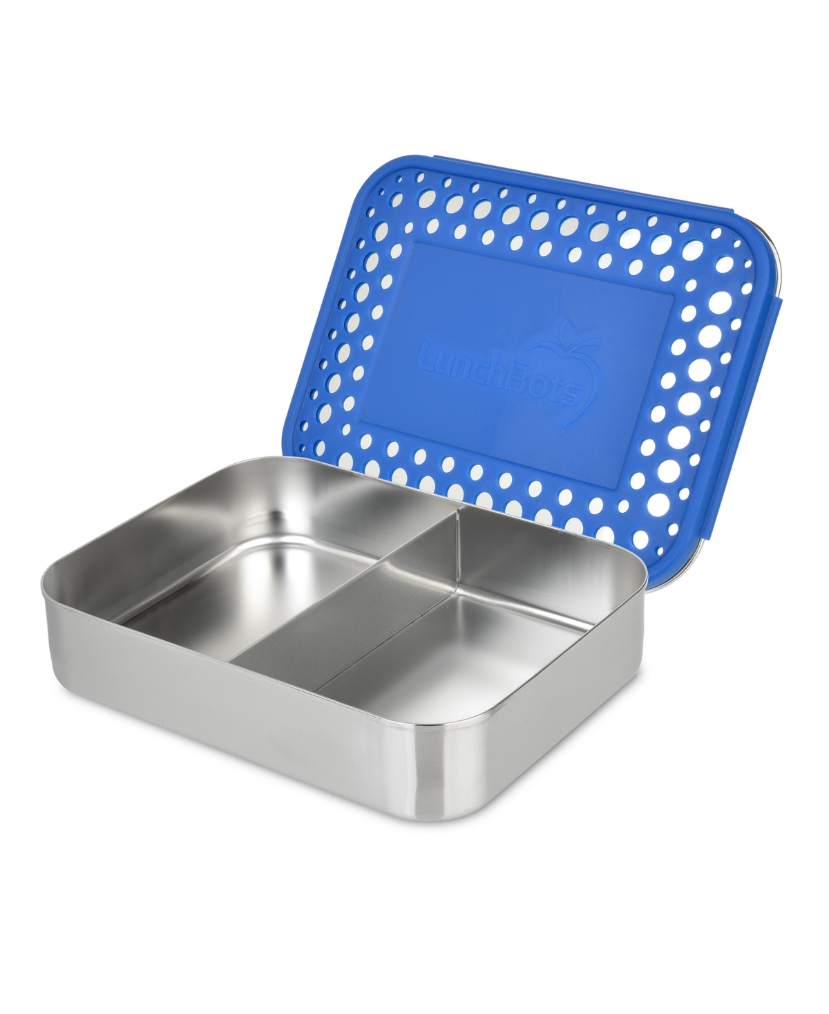 Lunchbots Stainless Steel Bento Lunch Box 2 Sections In Blue Dots