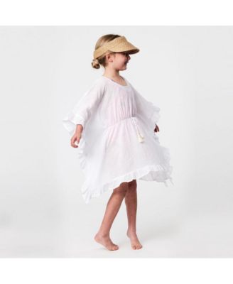 Toddler, Child Girls White Frilled Cover Up