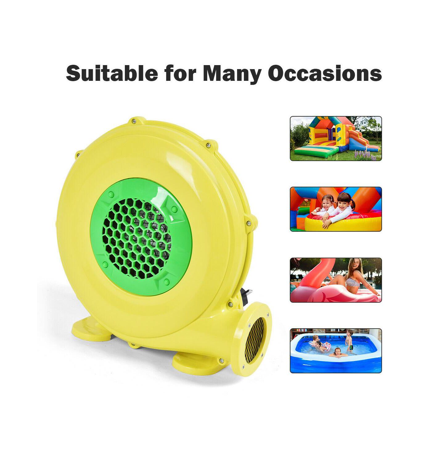 Детские игрушки Costway 480 Watt Air Blower Pump Fan For Inflatable Bounce Houses, Ages 3 & Up, цвет: Жёлтый — фото 2