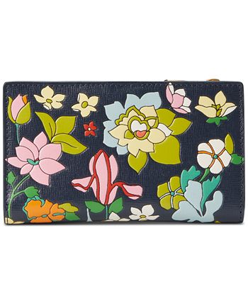 kate spade new york Morgan Flower Bed Embossed Saffiano Leather Small Slim  Bifold Wallet - Macy's