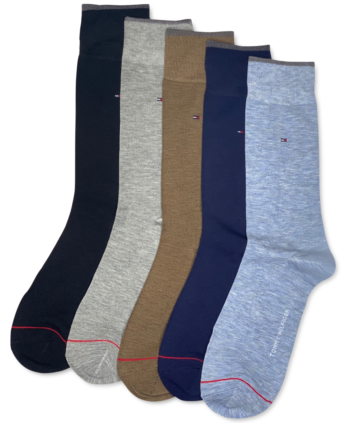 Tommy Hilfiger 5-pack Dress Socks, Assorted Colors In Med Blue
