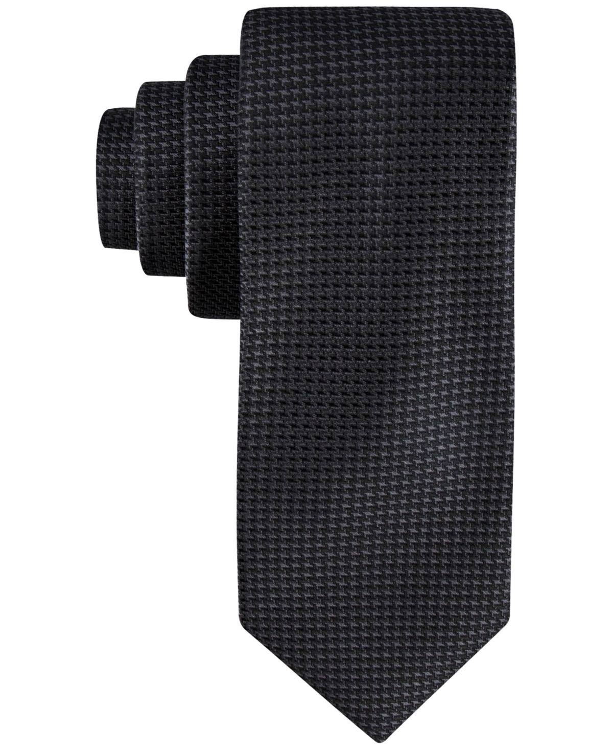 Calvin Klein Men's Indigo Houndstooth Tie In Black