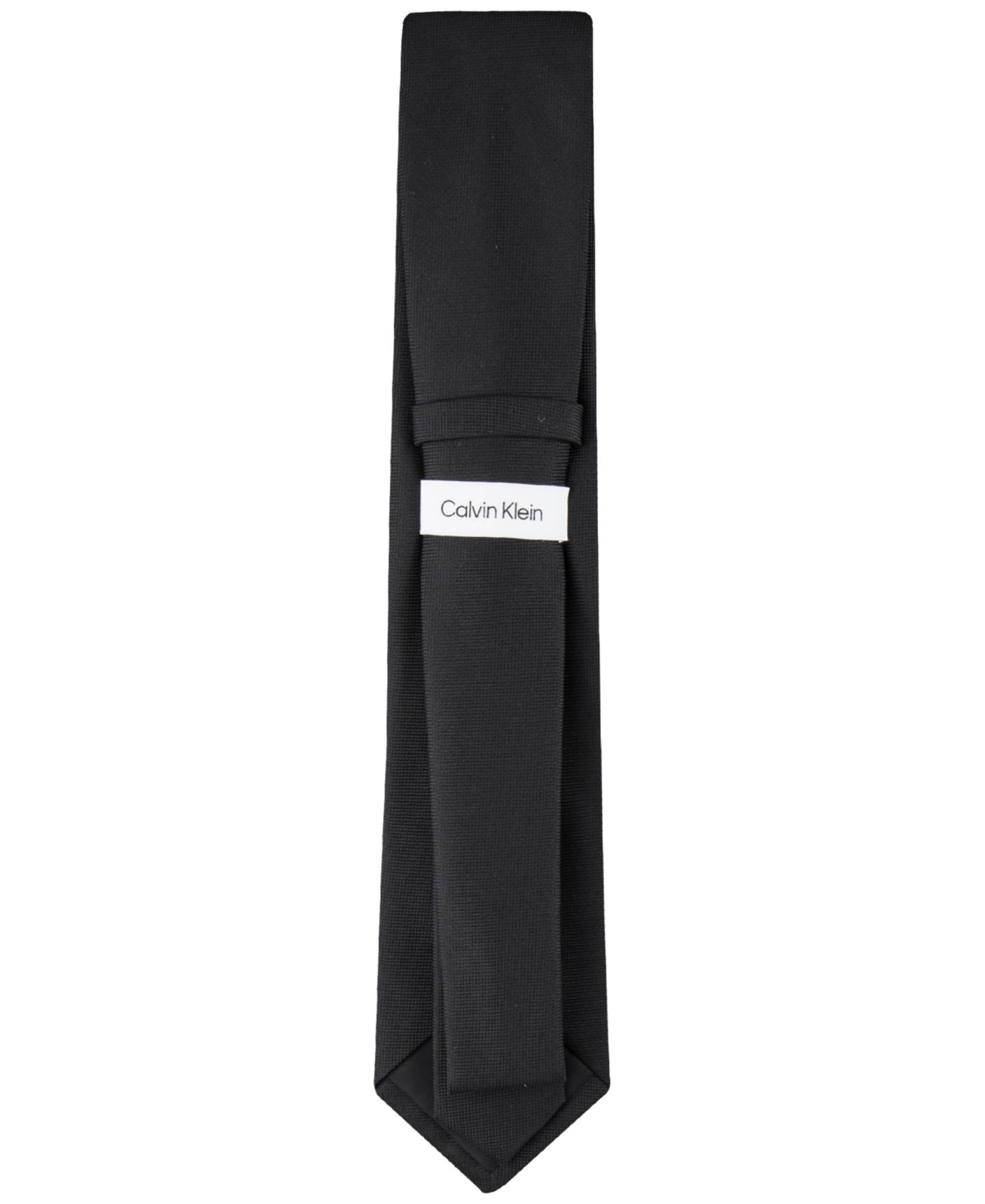 Мужской галстук Calvin Klein Silver-Spun Solid Tie, цвет: Чёрный — фото 4