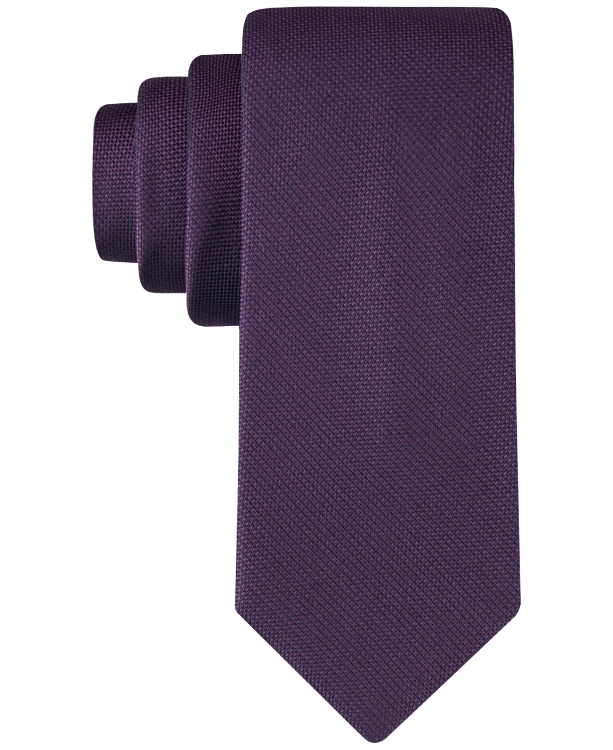 Shop Calvin Klein Men's Silver-spun Solid Tie In Purple