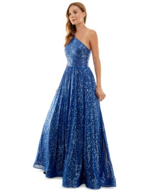 B Darlin Juniors' One-Shoulder Sequined Ball Gown, Created For Macy's ...