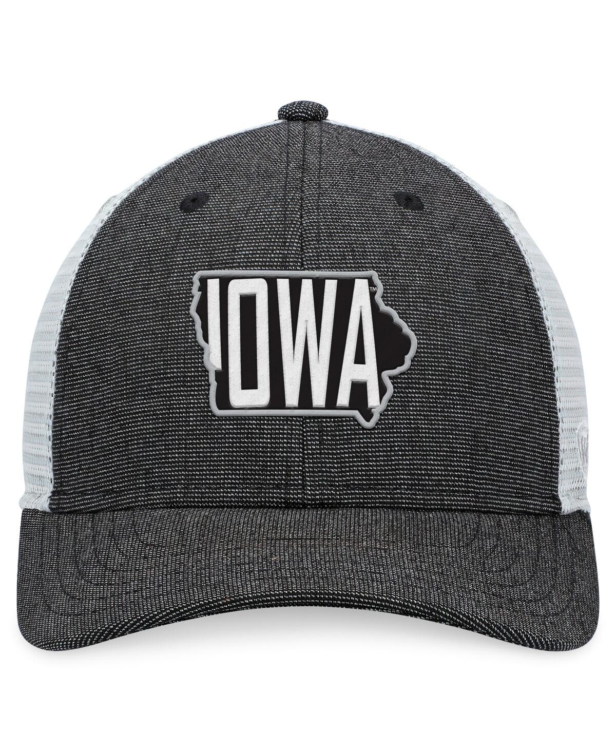 Shop Top Of The World Men's  Charcoal, White Iowa Hawkeyes Townhall Trucker Snapback Hat In Charcoal,white
