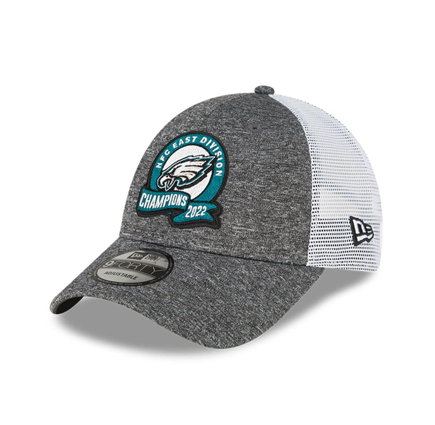 Men's Heather Gray Philadelphia Eagles 2022 NFC East Division Champions Locker Room 9FORTY Adjustable Hat