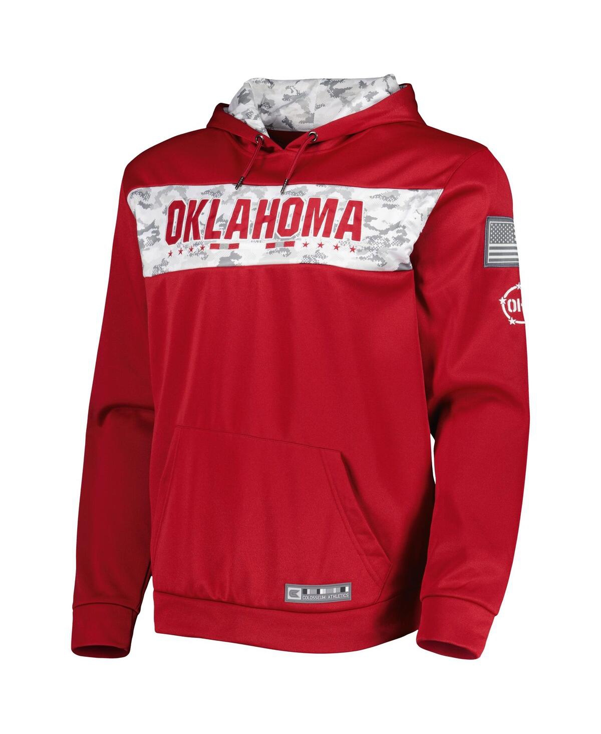 Colosseum Men's  Crimson Oklahoma Sooners Oht Military-inspired Appreciation Team Color Pullover Hood In Crimson