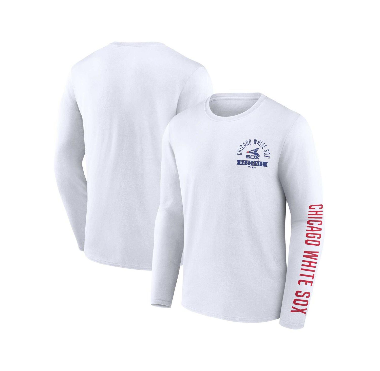 Men's White Chicago White Sox Pressbox Long Sleeve T-shirt