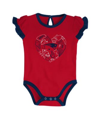 Newborn and Infant Boys and Girls Navy, Red New England Patriots Too Much Love Two-Piece Bodysuit Set