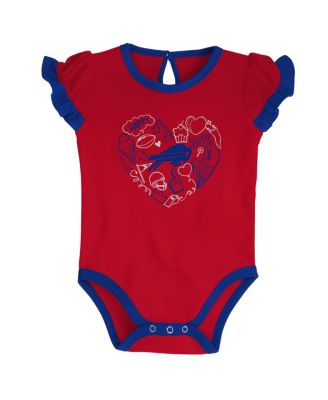 Newborn and Infant Boys and Girls Royal, Red Buffalo Bills Too Much Love Two-Piece Bodysuit Set