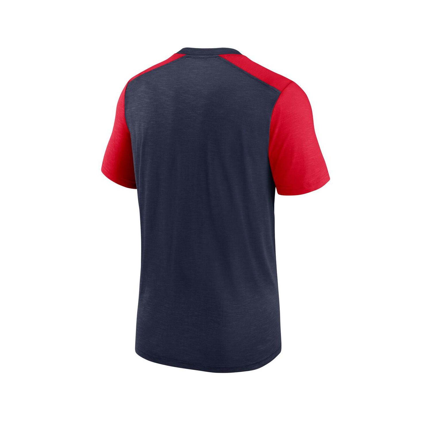 Men's Heathered Navy, Heathered Red Tennessee Titans Color Block Team Name T-shirt