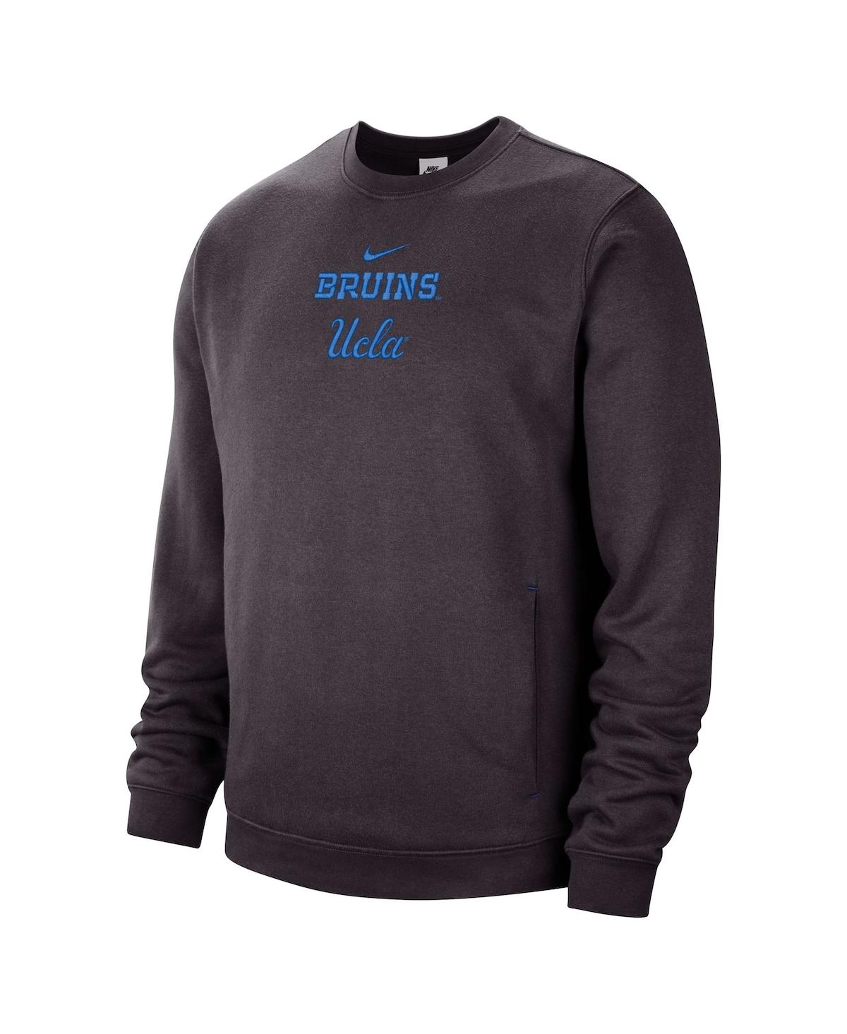 Shop Nike Men's  Charcoal Ucla Bruins Campus Block Club Pullover Sweatshirt