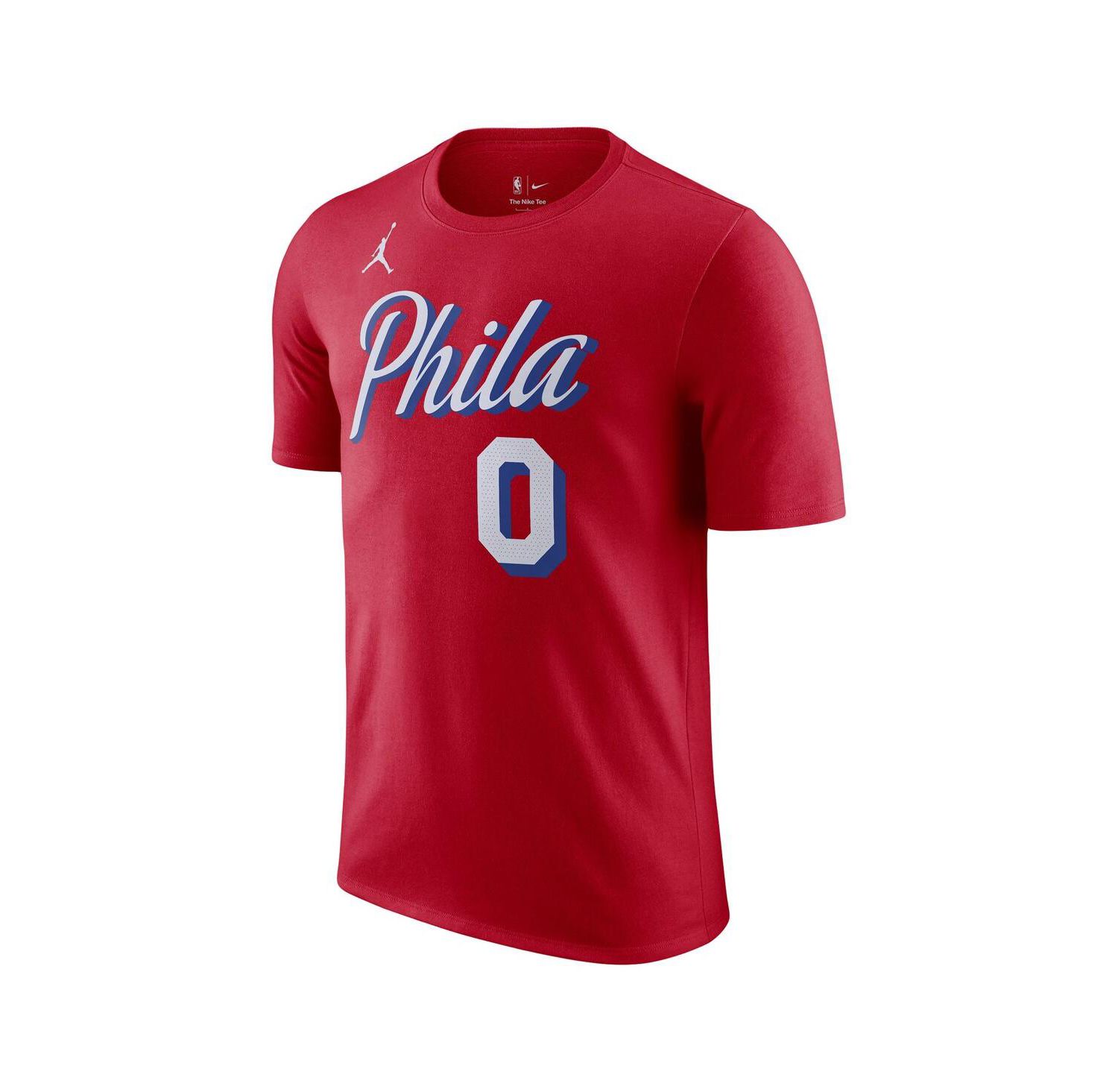 Men's Tyrese Maxey Red Philadelphia 76ers 2022/23 Statement Edition Name and Number T-shirt