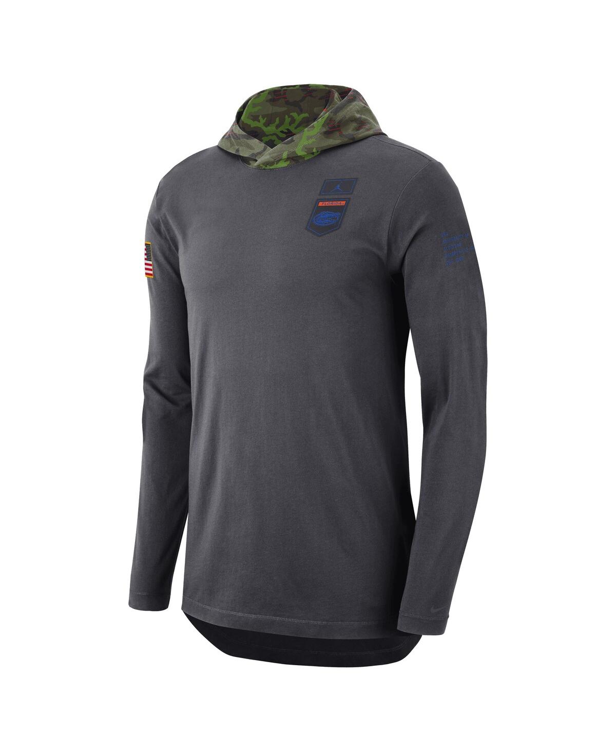 Shop Jordan Men's  Anthracite Florida Gators Military-inspired Long Sleeve Hoodie T-shirt