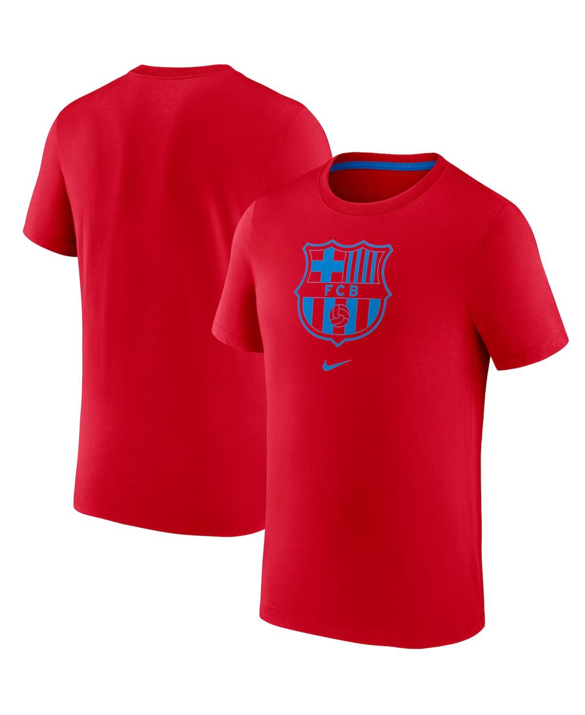 NIKE MEN'S NIKE RED BARCELONA TEAM CREST T-SHIRT