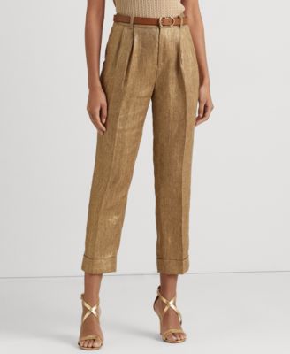 Lauren Ralph Lauren - Women's Metallic Pleated Herringbone Pants