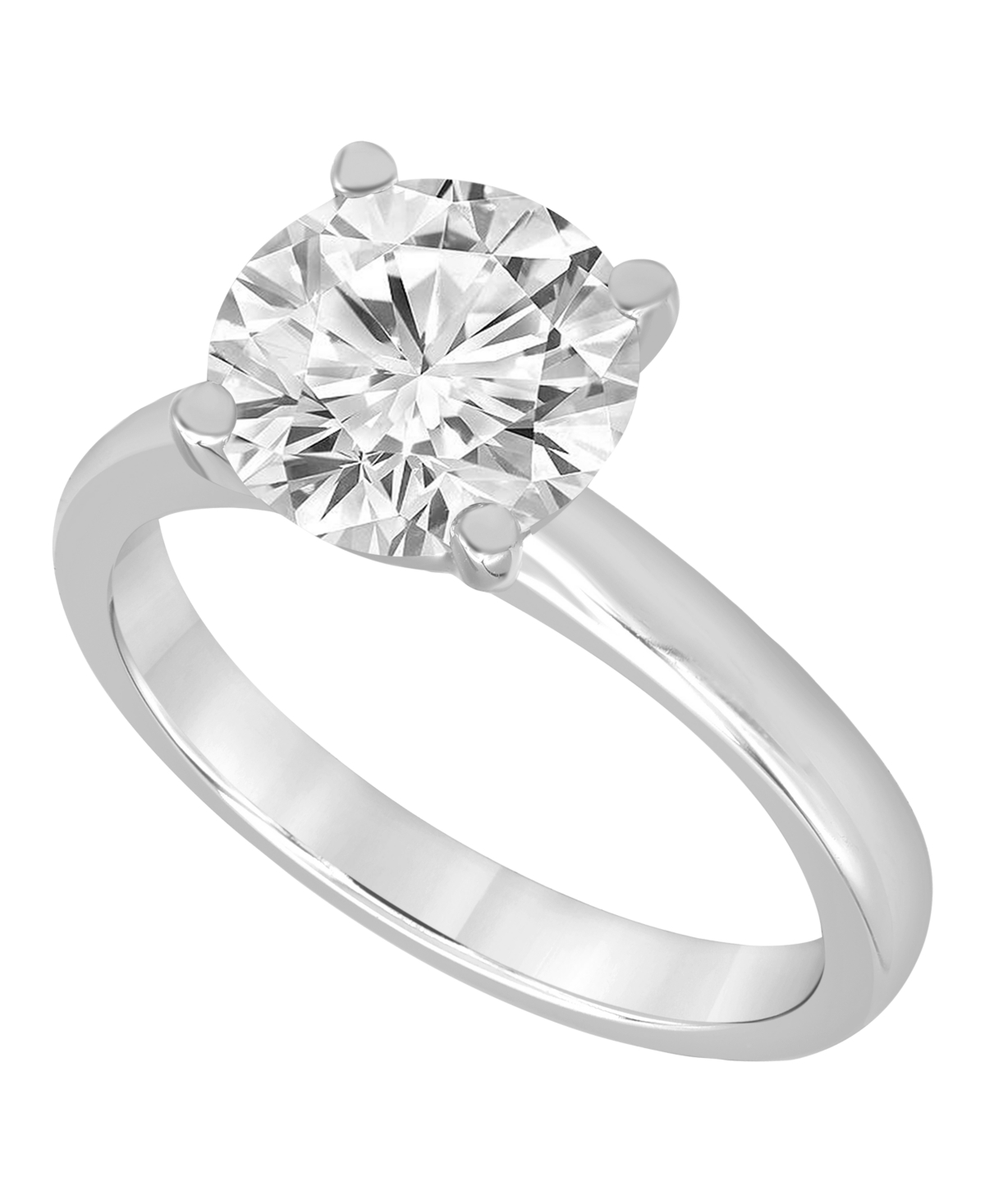 Badgley Mischka Certified Lab Grown Diamond Solitaire Engagement Ring (4 Ct. T.w.) In 14k Gold In White Gold