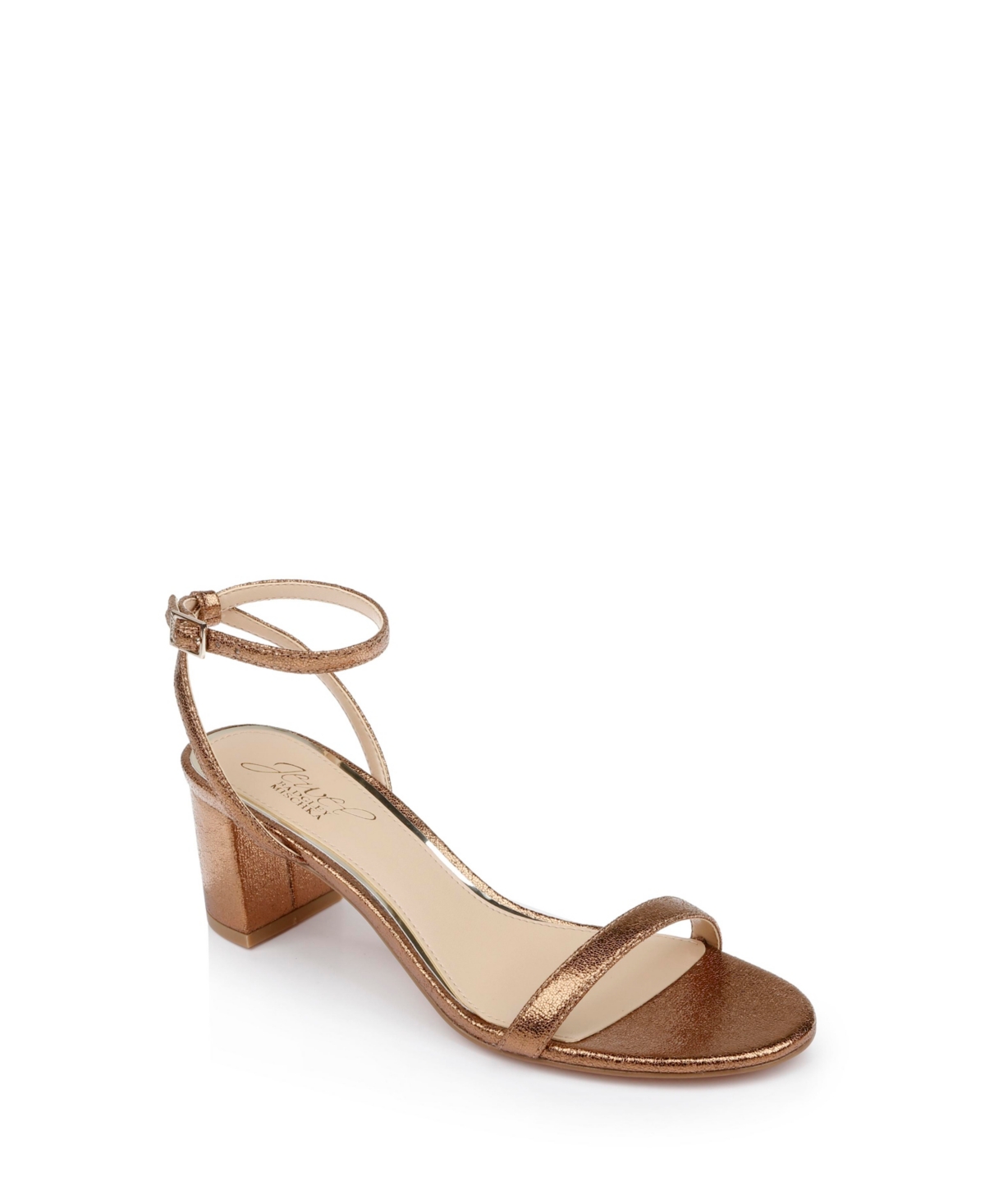 Shop Jewel Badgley Mischka Women's Danni Ii Block Heel Evening Sandals In Bronze Metallic