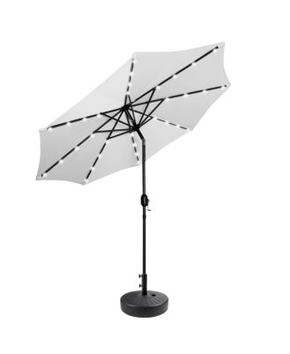 9 ft. Patio Solar Power LED lights Market Umbrella with Black Round Base