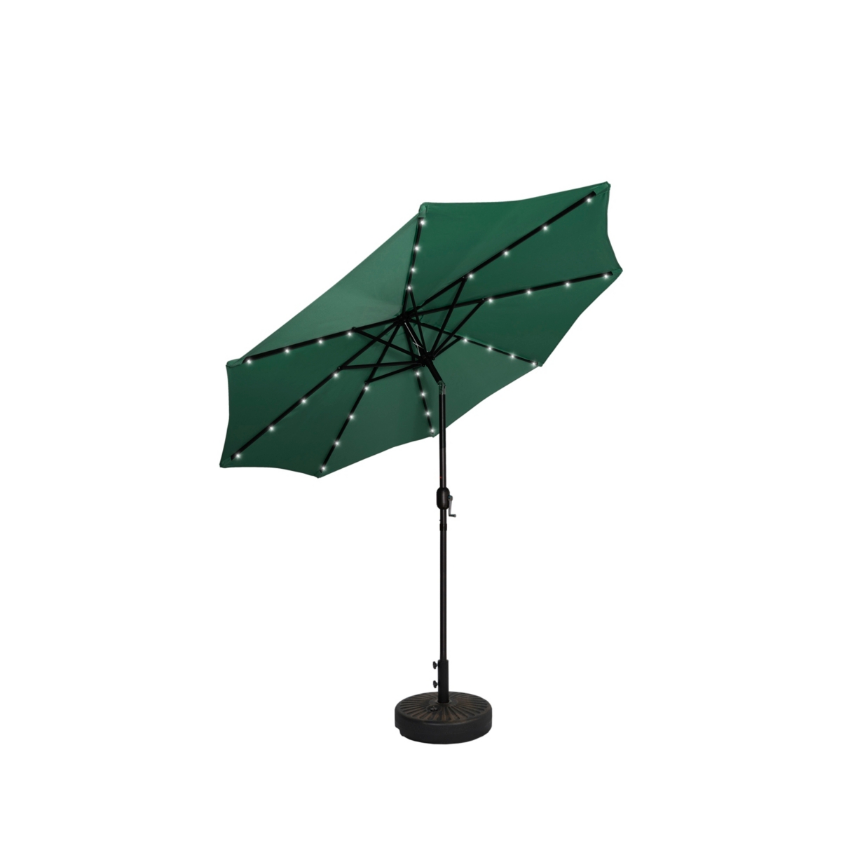 9 ft. Patio Solar Power Led lights Market Umbrella with Bronze Round Base - Royal Blue