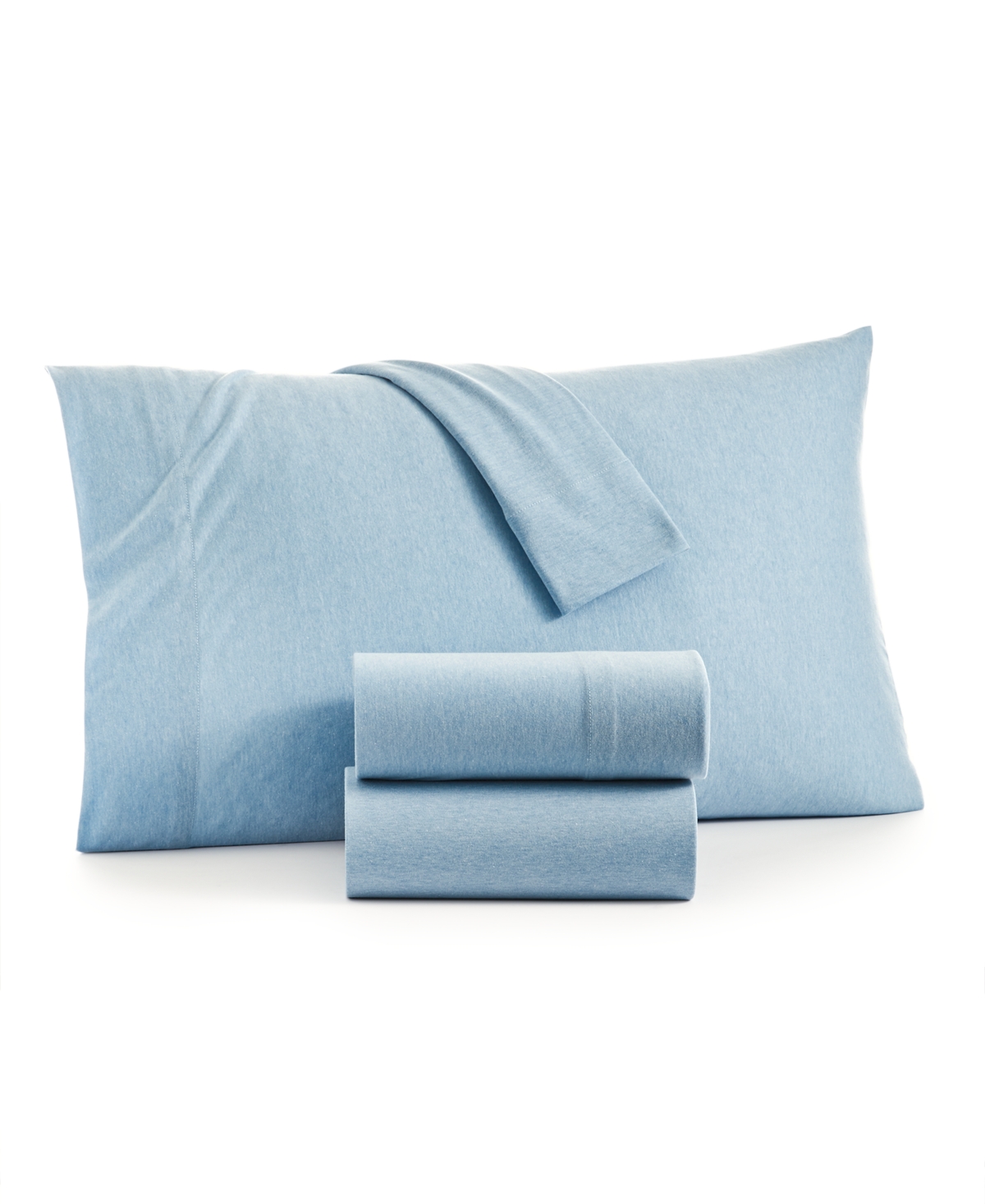 Shop Home Design Jersey 4-pc. Sheet Set, Full, Created For Macy's In Horizon Blue