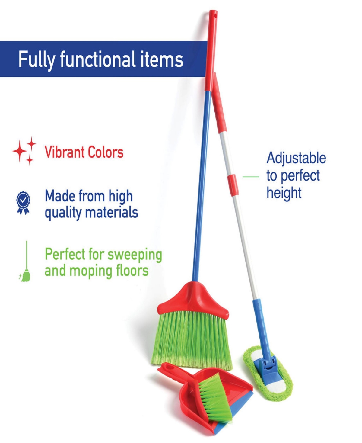 Shop Play22 Kids Cleaning Set Includes Broom, Mop, Brush Dust Pan In Multicolor