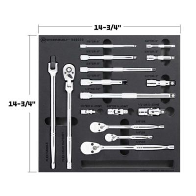 16 Piece Pro Tech Ratchet and Socket Accessories Set