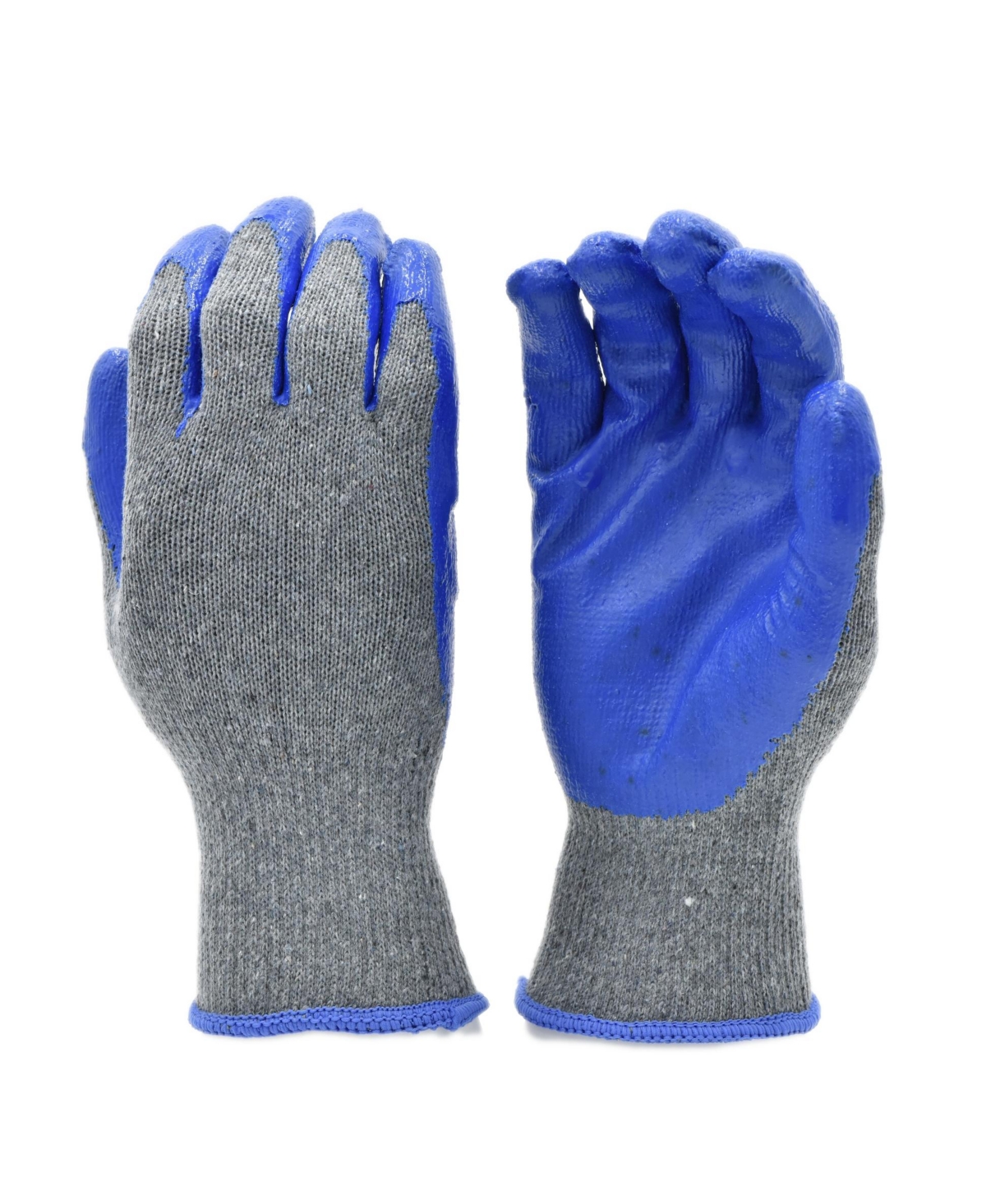 Latex Dipped Work Gloves, 10 Pairs - Blue