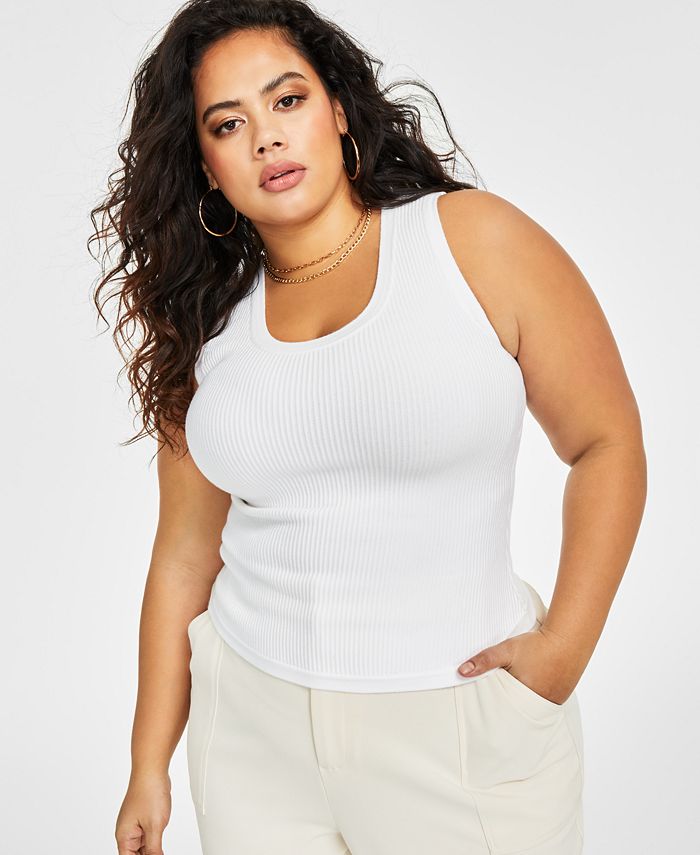 Nina Parker Trendy Plus Size Ribbed Sweater Tank Top Macy's