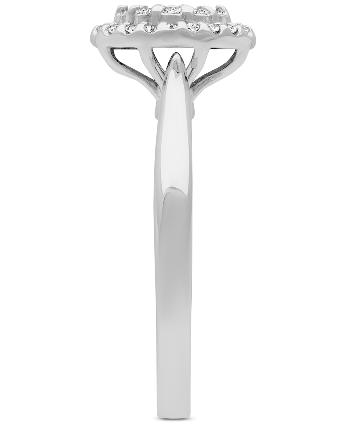 Diamond Oval Halo Cluster Intertwined Bridal Set (1/2 ct. t.w.) in 14k- White Gold