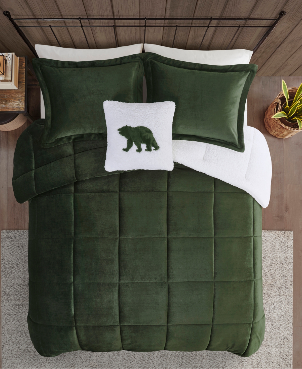 Macy's Woolrich Alton 4-pc. King Comforter Set In Green,ivory