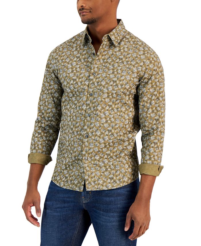 Michael Kors Men's Slim-Fit Stretch Multi Floral Bouquet Print Long-Sleeve  Button-Up Shirt & Reviews - Casual Button-Down Shirts - Men - Macy's