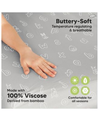 2-Pack Mini Crib Sheets, Pack and Play Sheets Fitted, Pack N Play Sheets, Organic Fitted Crib Sheet Cover